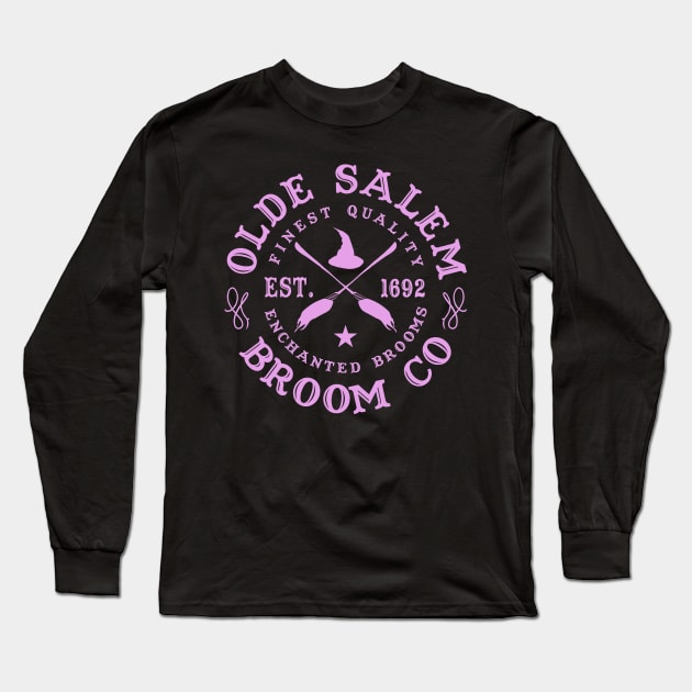 Wiccan Occult Witchcraft Salem Broom Company Long Sleeve T-Shirt by Tshirt Samurai